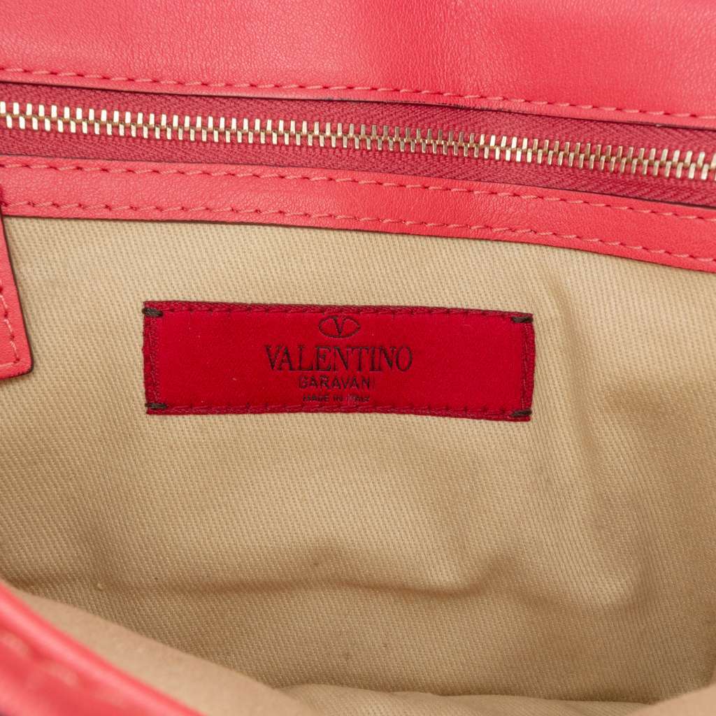 Valentino Small Rockstud Glam Lock Crossbody Pink Leather Very good - Box View