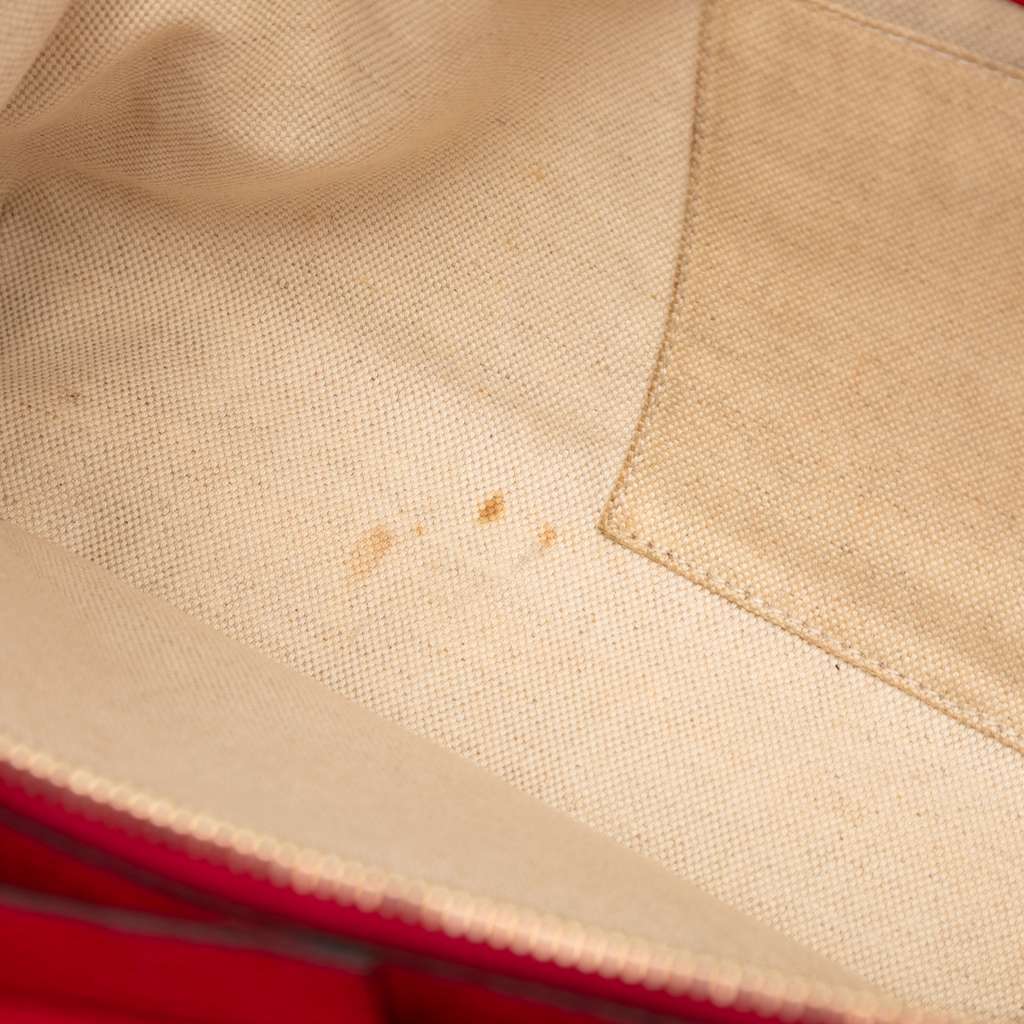 Gucci Medium Bicolor Calfskin Bamboo Shopper Satchel Red Leather Very good - Box View