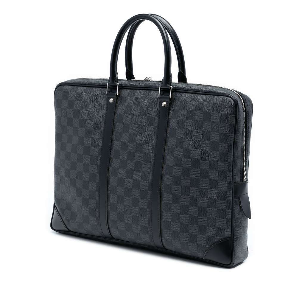Louis Vuitton Damier Graphite Porte Documents Voyage PM Black Very good condition - Back View