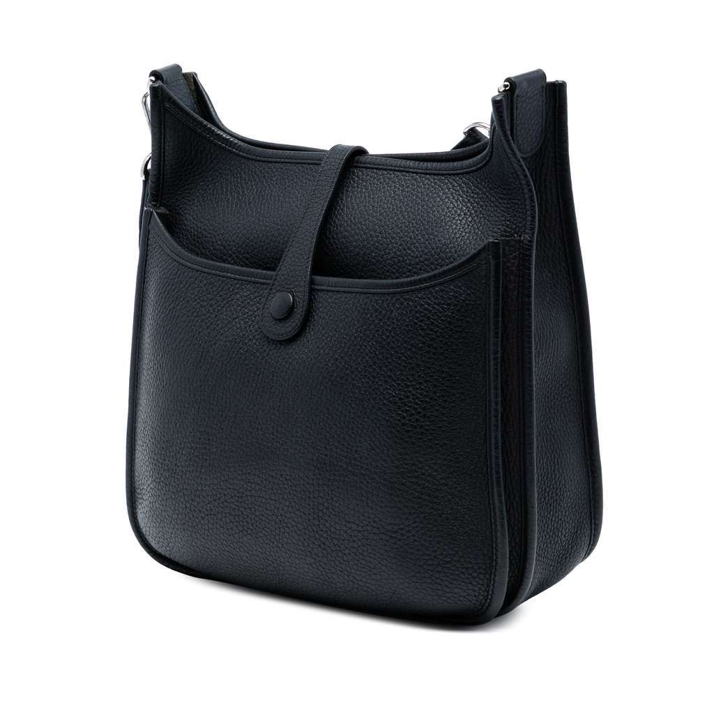 Hermès Clemence Evelyne III 29 Blue Leather Good condition - Back View