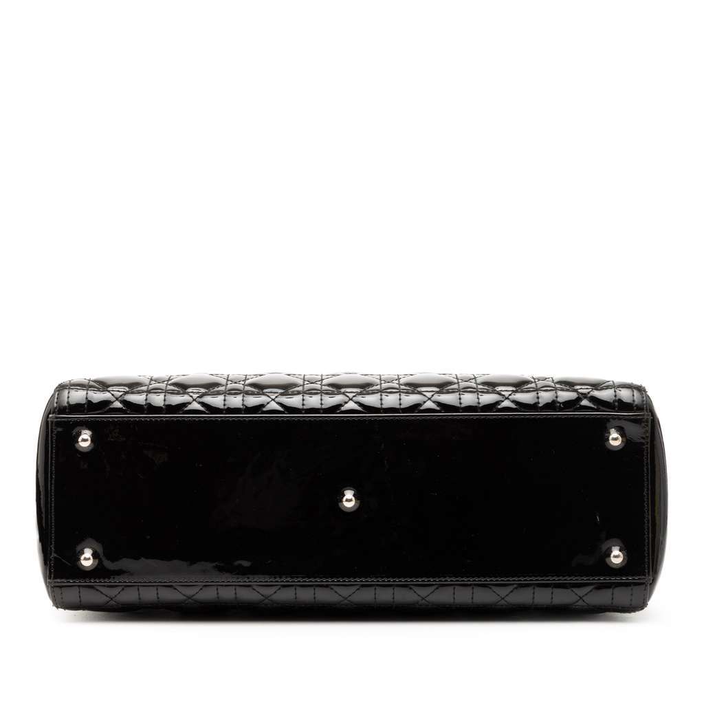 Dior Large Patent Cannage Lady Dior Black Leather Very good - Inside View