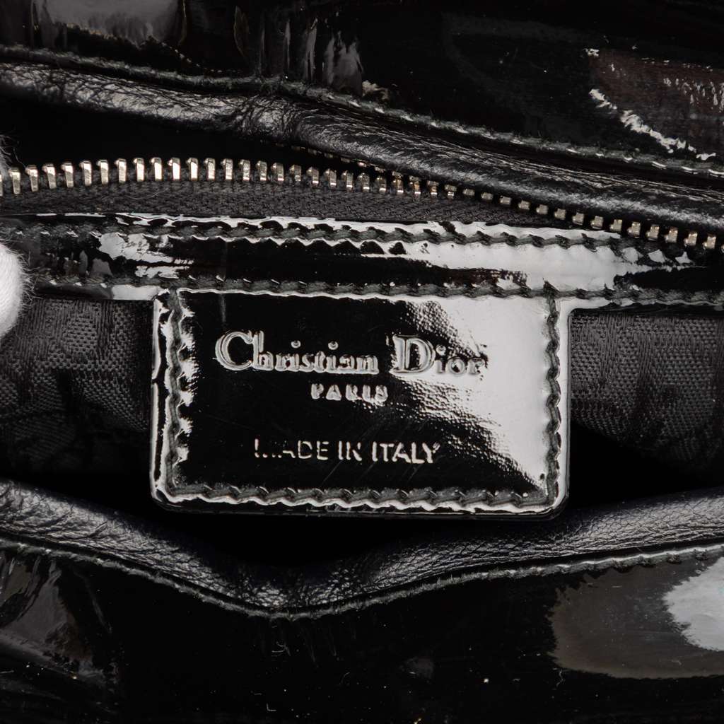 Dior Large Patent Cannage Lady Dior Black Leather Very good - Box View
