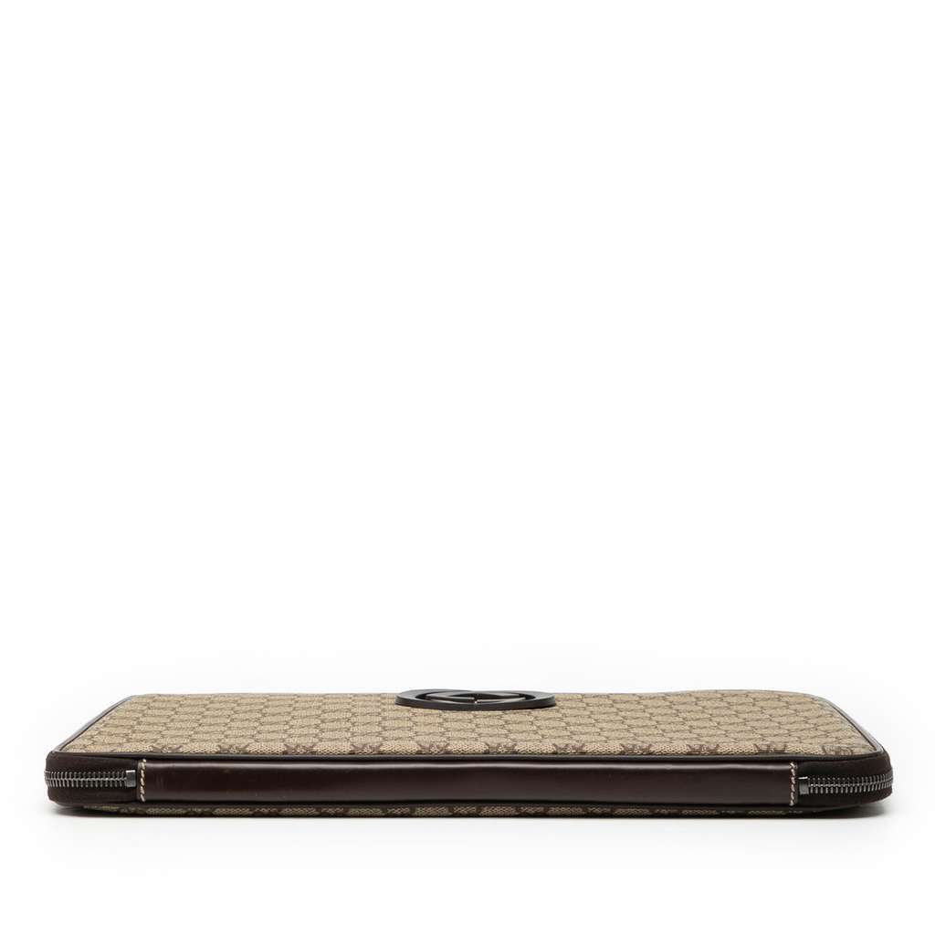 Gucci GG Supreme Laptop Case Brown Canvas Very good - Inside View