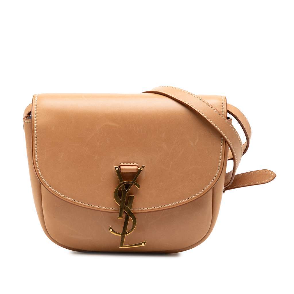 Saint Laurent Small Leather Kaia Crossbody Brown Leather Very good - Front View