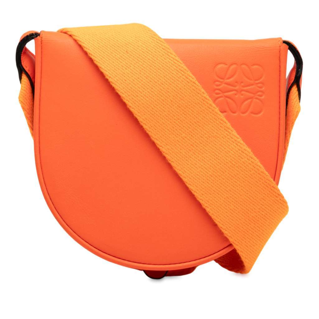 Loewe Small Soft Calfskin Heel Pouch Orange Leather Very good - Front View