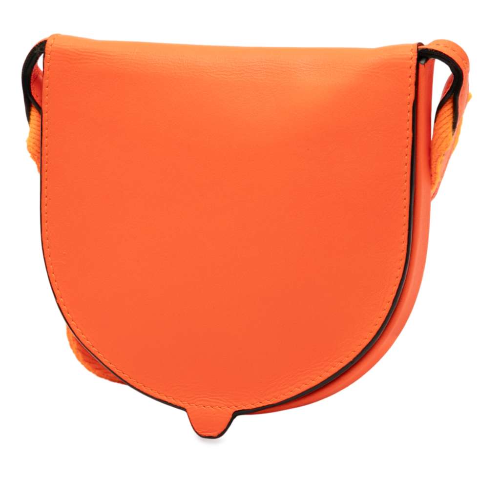 Loewe Small Soft Calfskin Heel Pouch Orange Leather Very good - Back View