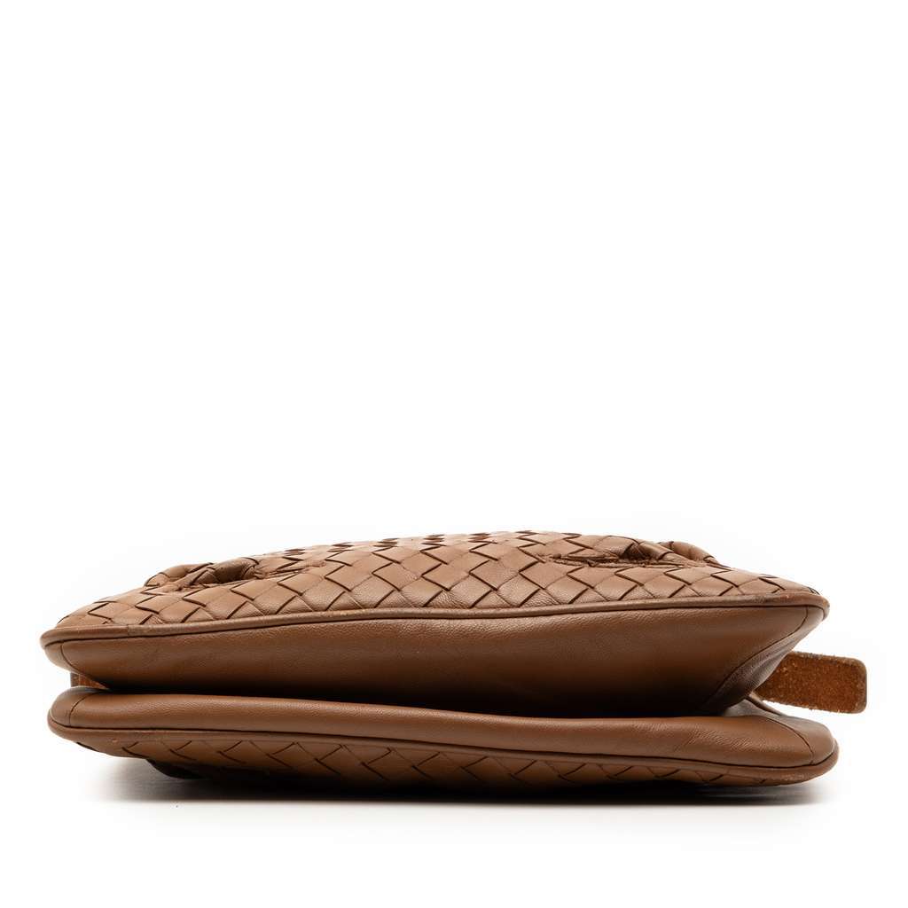 Bottega Veneta Nappa Intrecciato Cutwork Crossbody Brown Leather Very good - Inside View