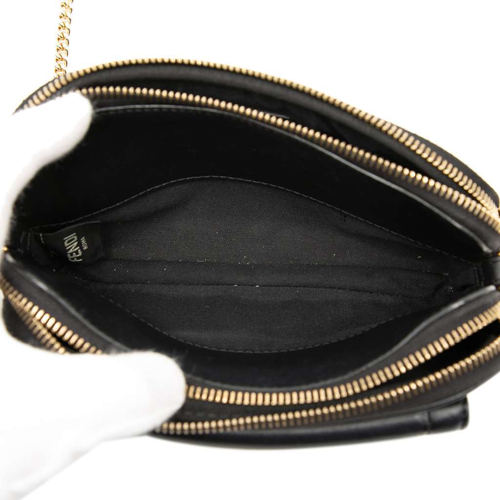 Fendi Leather Easy 2 Baguette Crossbody Black Leather Very good - Model View
