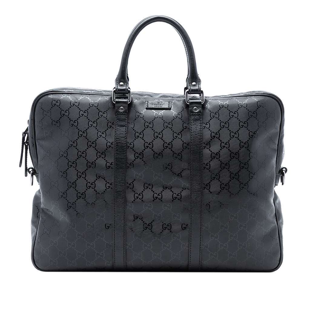 Gucci GG Imprime Business Bag Black Canvas Good - Front View