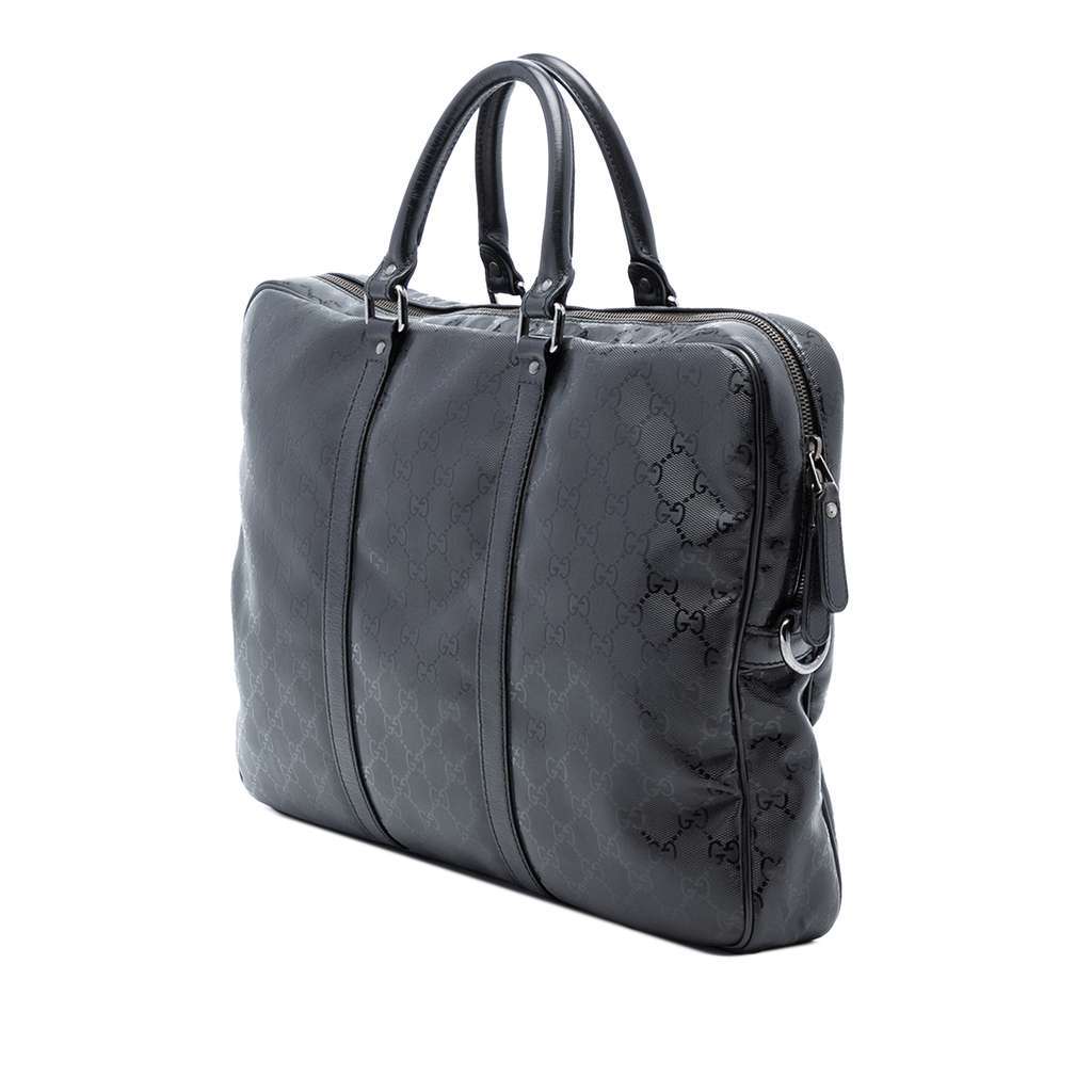 Gucci GG Imprime Business Bag Black Canvas Good - Back View