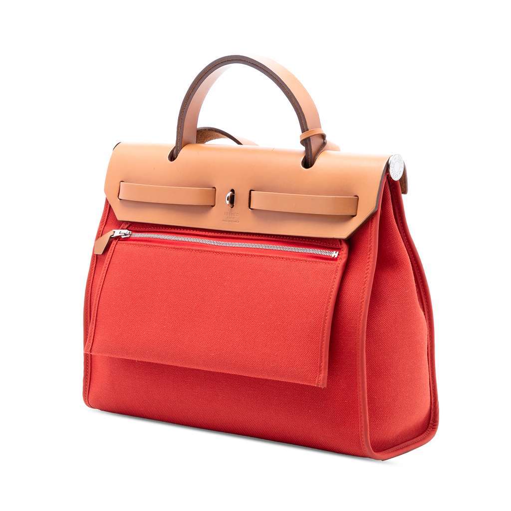 Hermès Toile Herbag Zip 31 Orange Canvas Good condition - Back View
