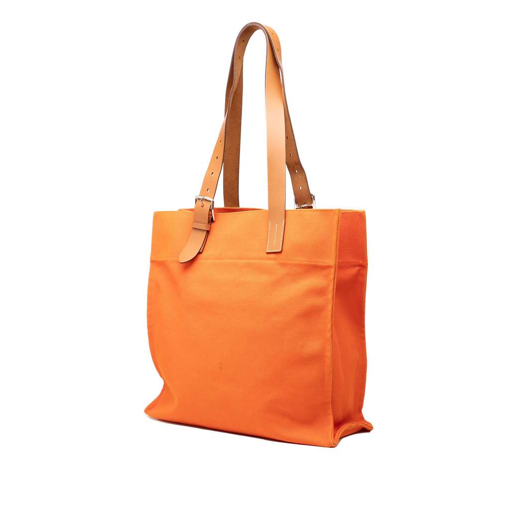 Hermès Toile Etriviere Shopping Tote Orange Canvas Very good condition - Back View