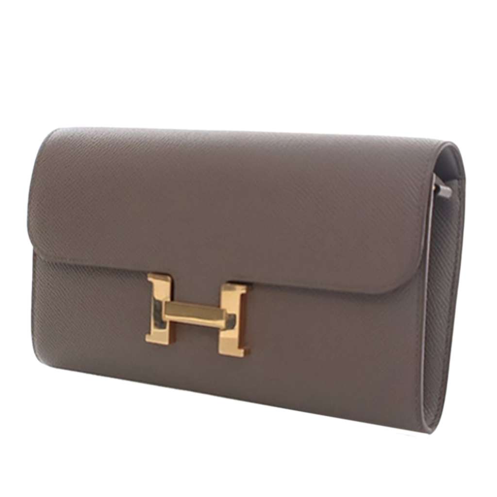 Hermès Epsom Constance Long To Go Wallet Brown Leather Good condition - Back View