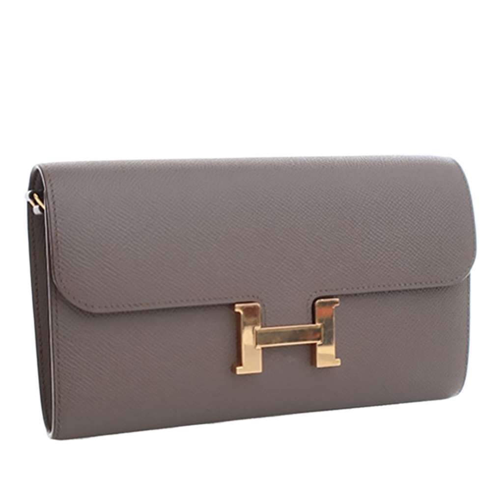 Hermès Epsom Constance Long To Go Wallet Brown Leather Good condition - Inside View