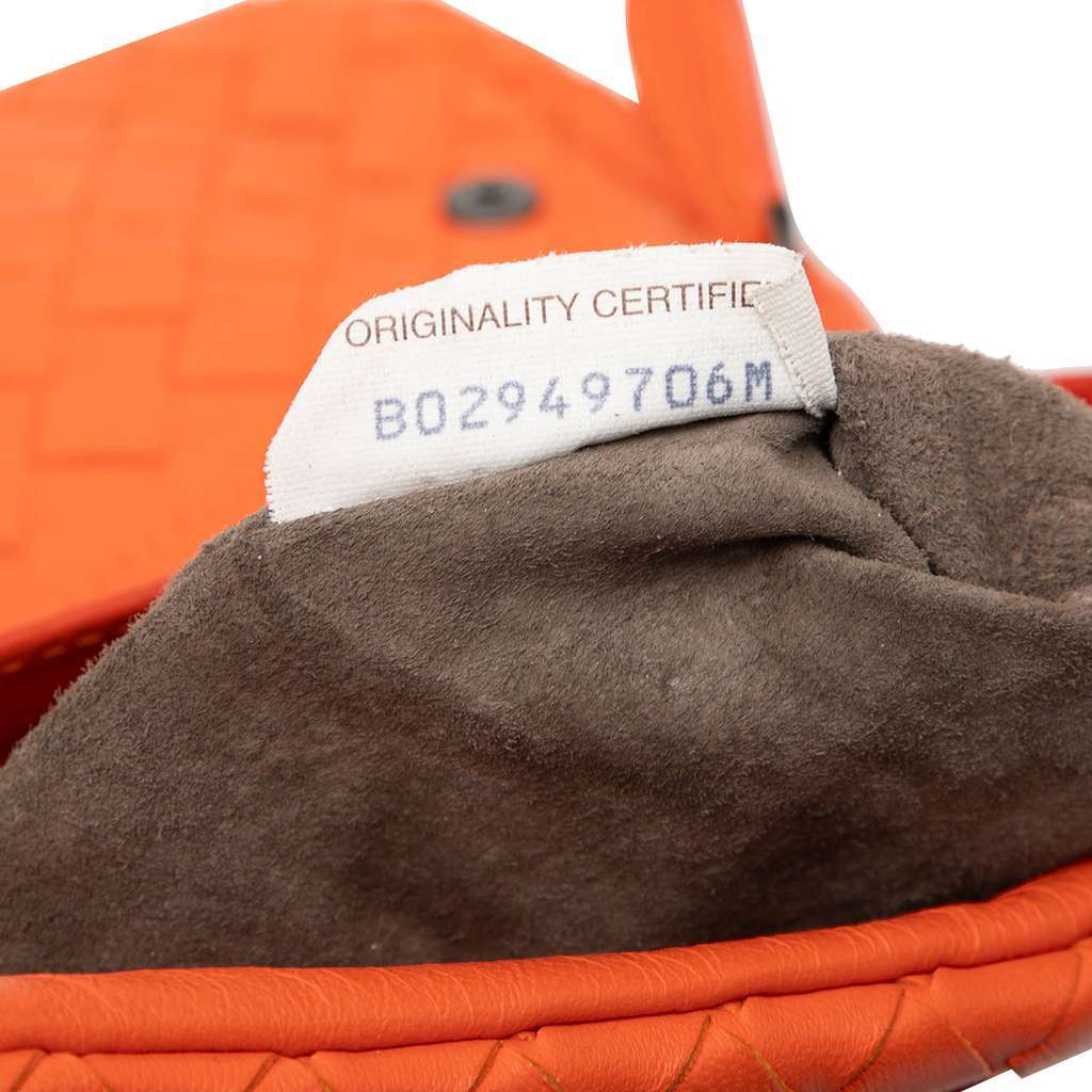 Bottega Veneta Mini Nappa Intrecciato Expandable Chain Flap Crossbody Orange Leather Very good - Box View