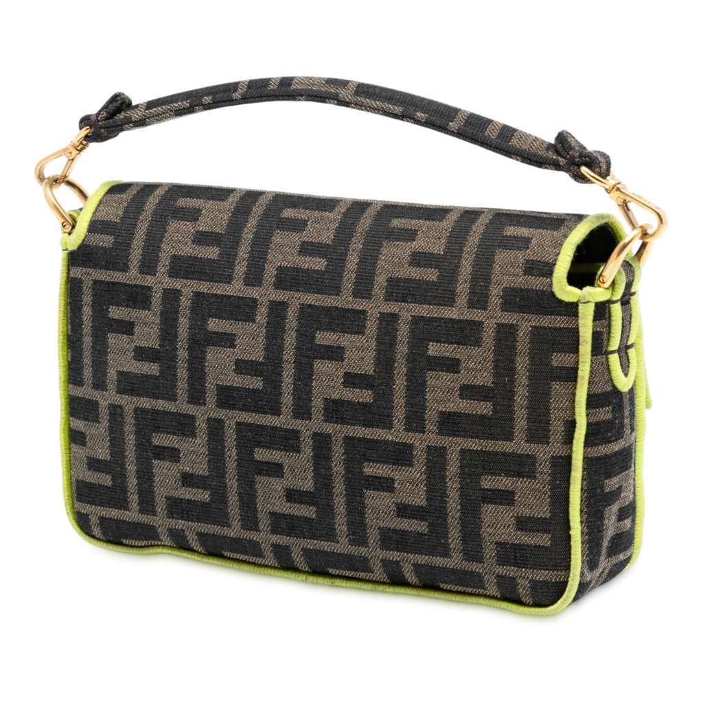 Fendi Mini Zucca Canvas 1974 Roma Amor Baguette Crossbody Brown Canvas Very good condition - Back View