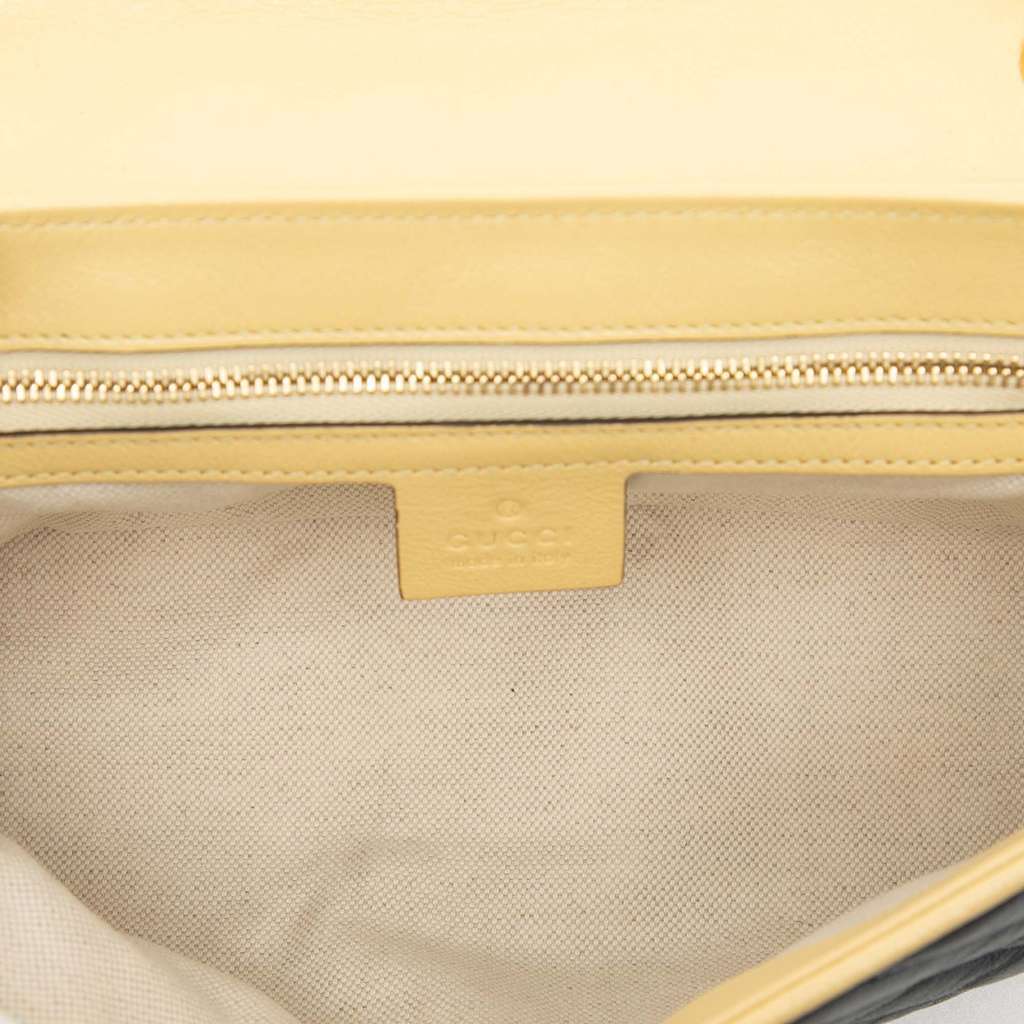 Gucci Medium GG Marmont Bicolor Matelasse Diagonal Leather Torchon Shoulder Bag Blue Leather Good condition - Model View
