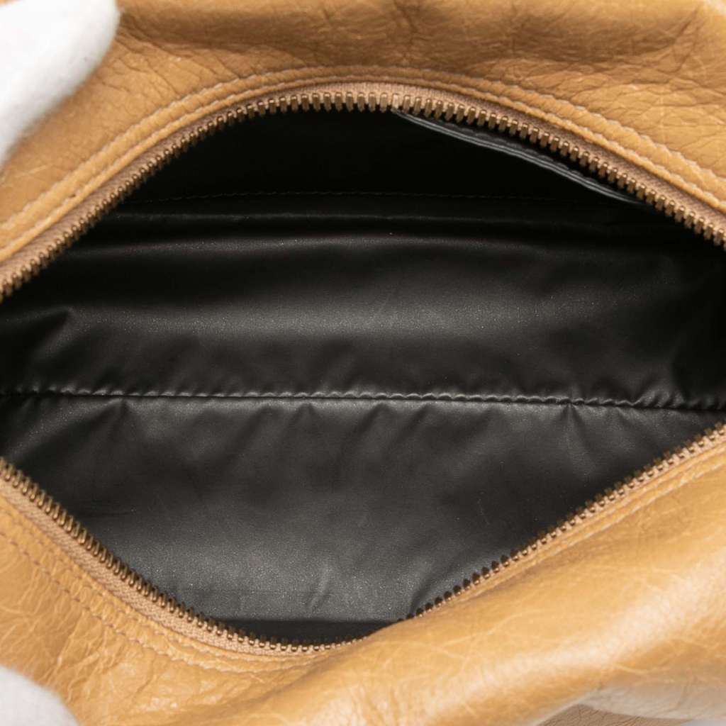 Balenciaga Lambskin Motocross Classic Toiletry Pouch Brown Leather Very good condition - Model View