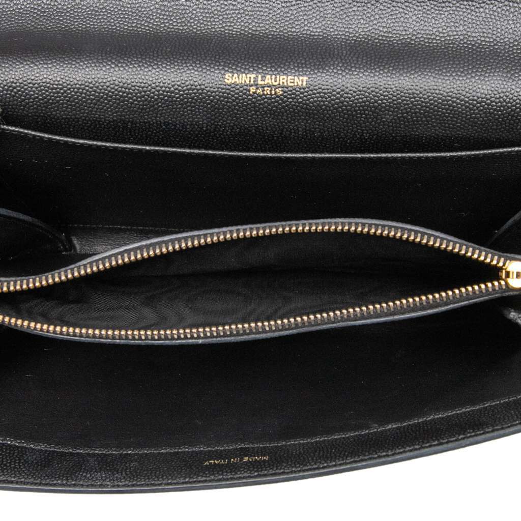 Saint Laurent Mini Grain de Poudre Uptown Crossbody Black Leather Very good - Model View