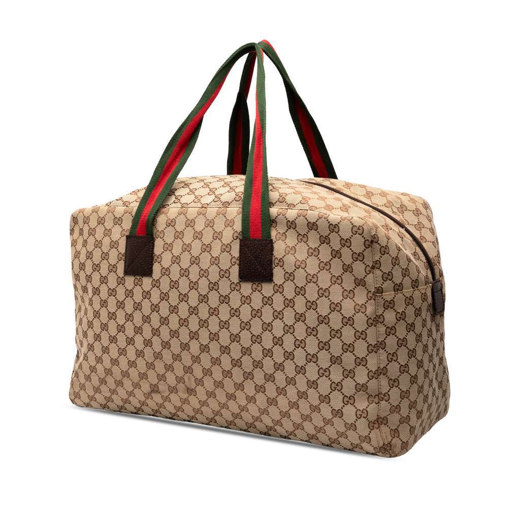 Gucci GG Canvas Web Travel Bag Brown Canvas Very good condition - Back View
