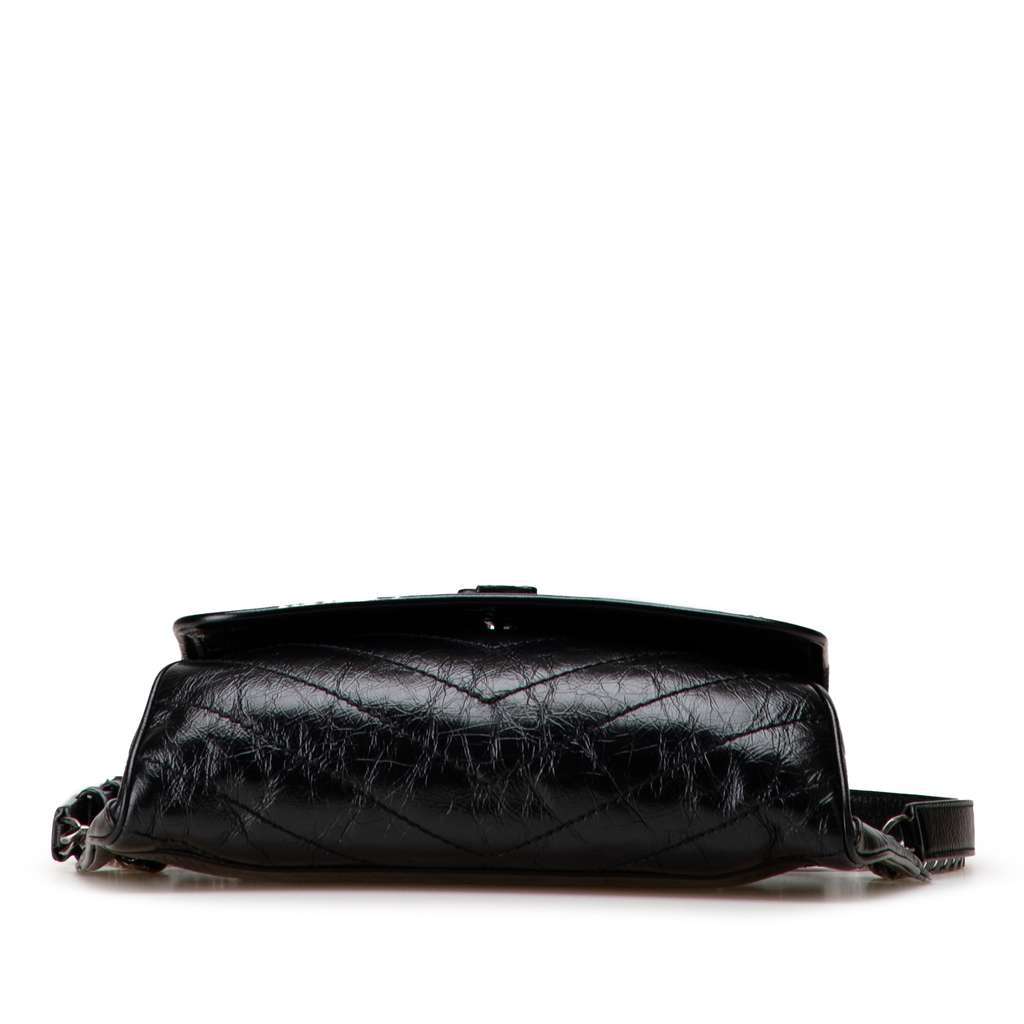 Saint Laurent Crinkled Calfskin Monogram Niki Belt Bag Black Leather Good - Inside View