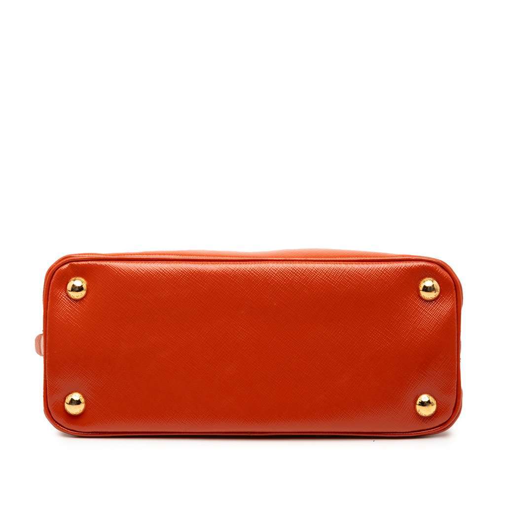 Prada Small Saffiano Vernice Promenade Satchel Orange Leather Very good - Inside View