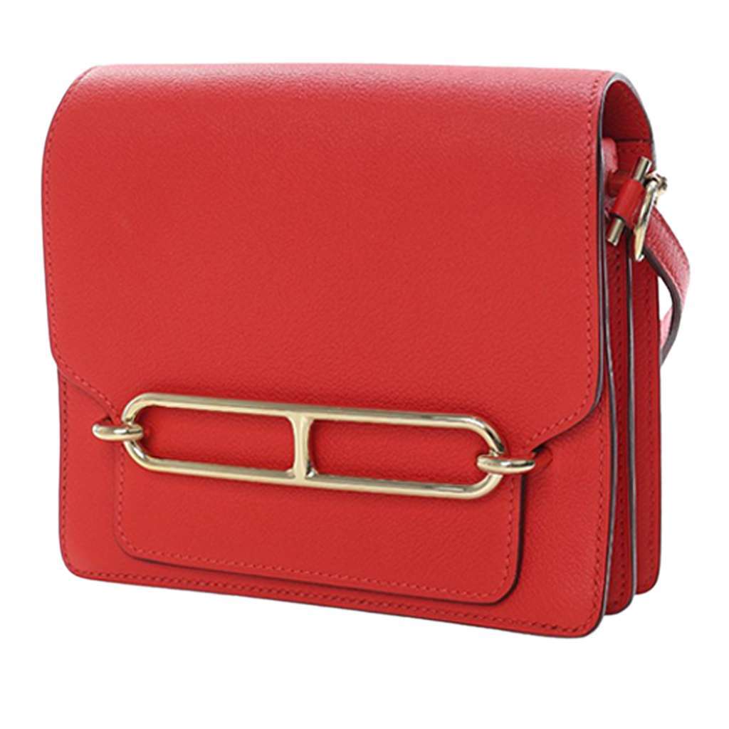 Hermès Mini Evercolor Sac Roulis 18 Red Leather Good condition - Back View