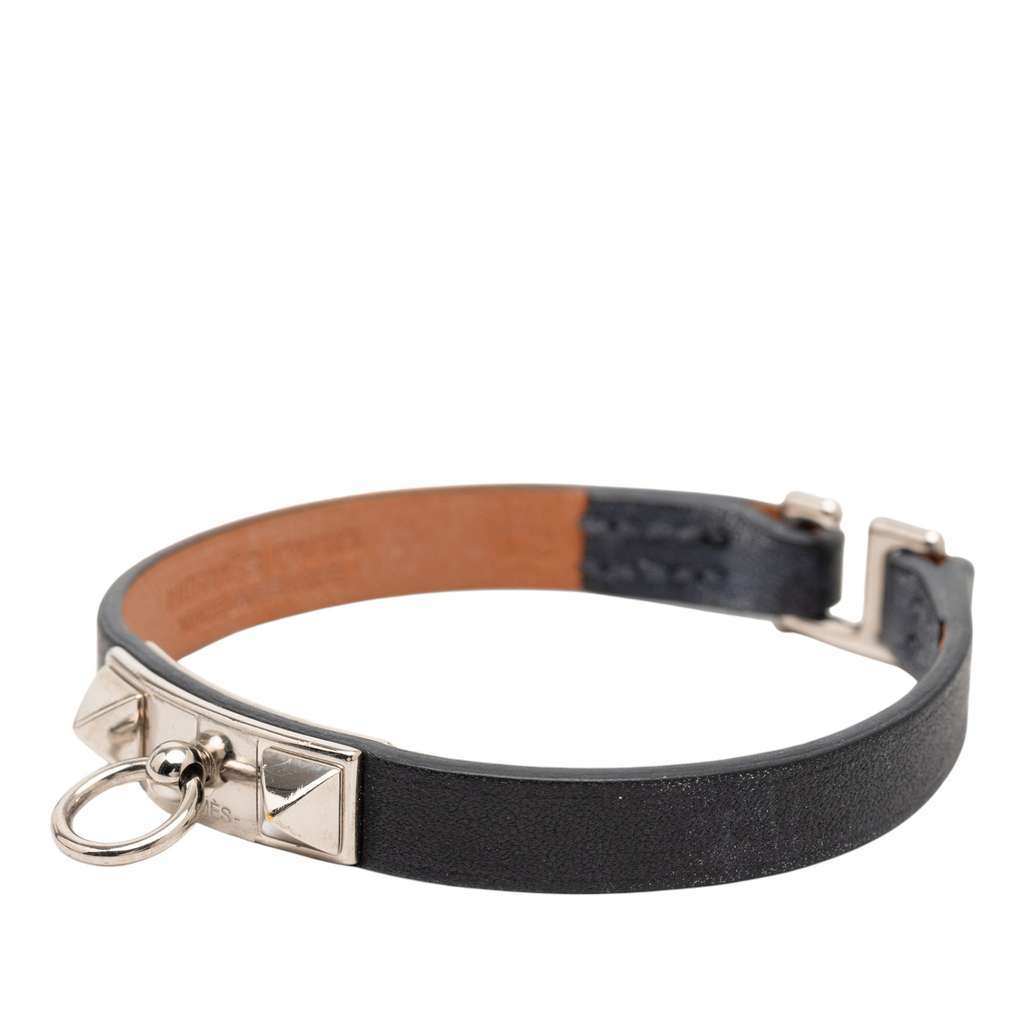 Hermès Leather Rivale Mini Bracelet Black Leather Good condition - Back View