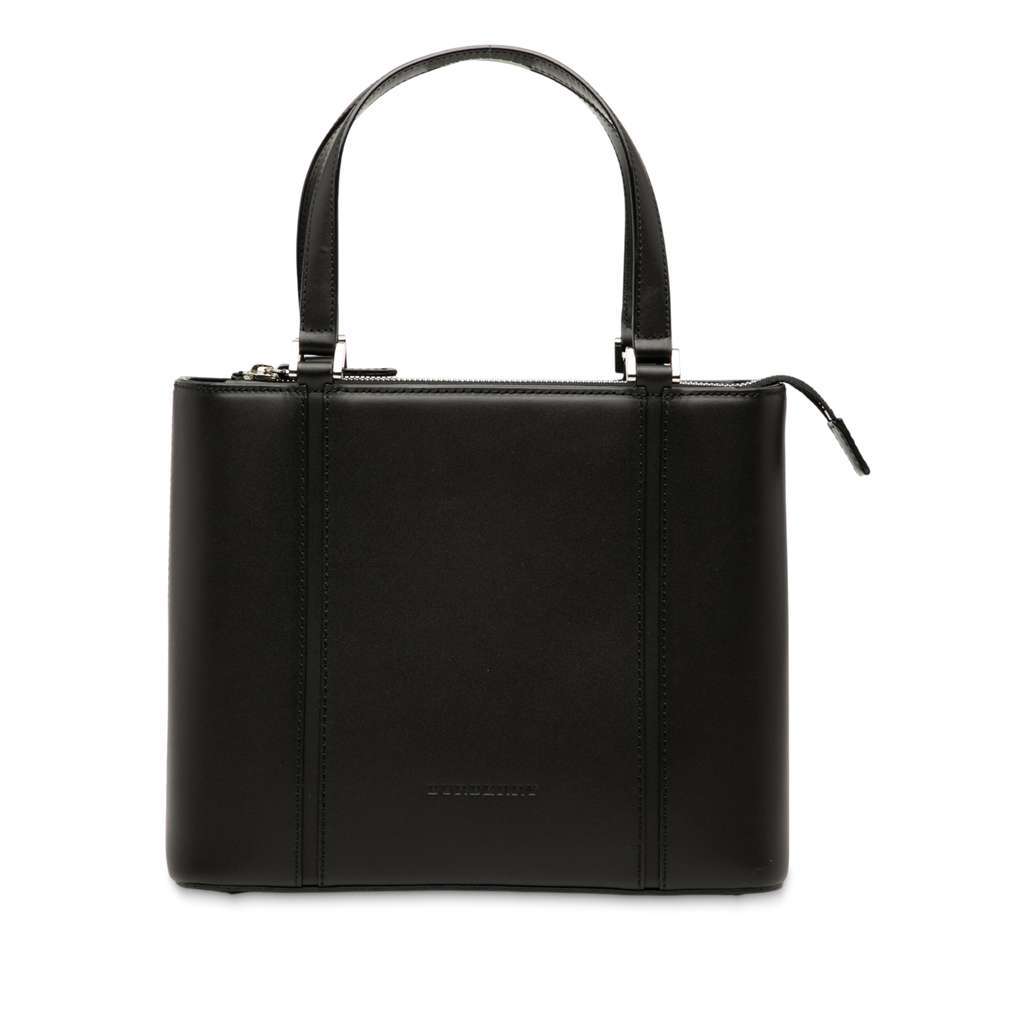 Burberry Leather Handbag Black Leather Good - Front View