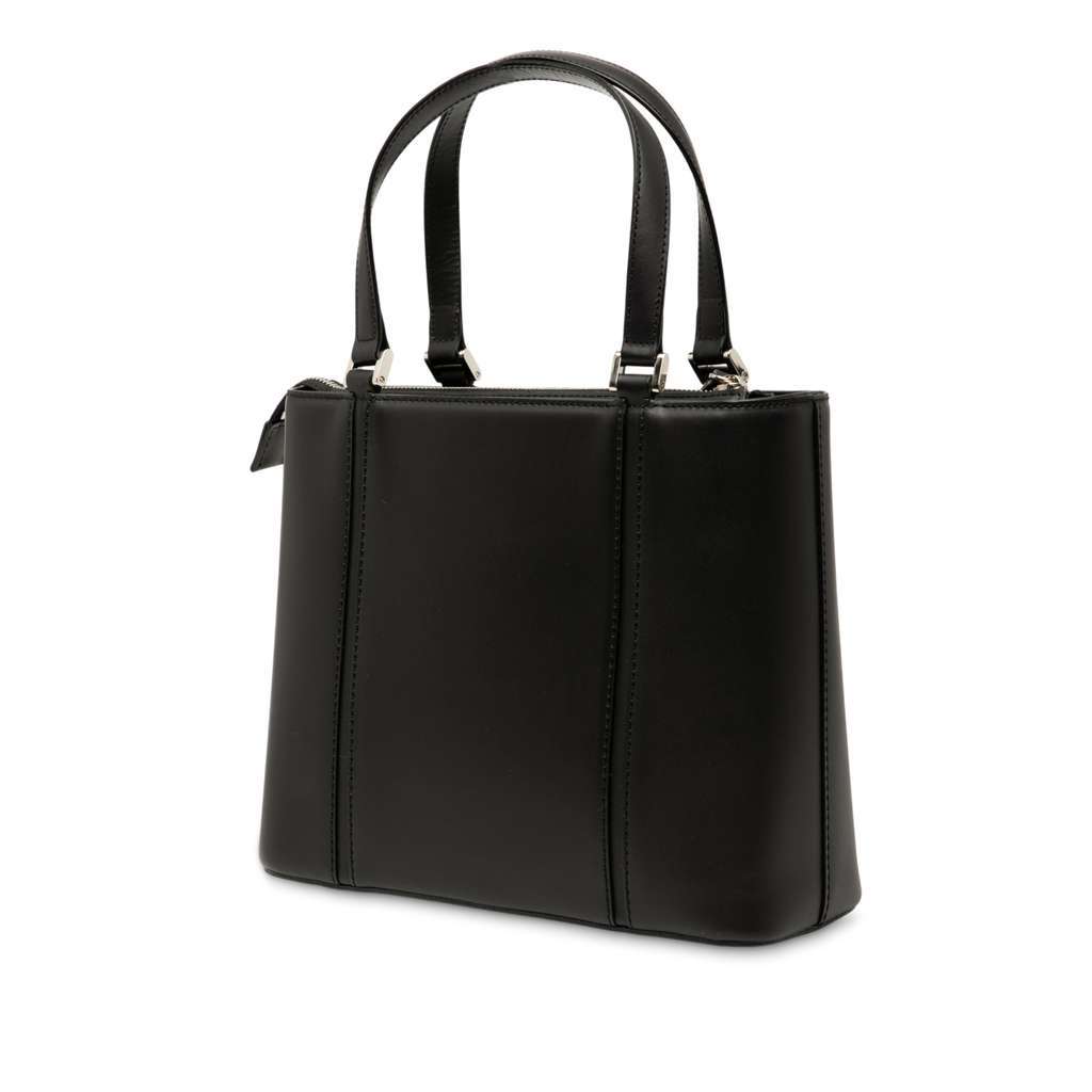 Burberry Leather Handbag Black Leather Good - Back View