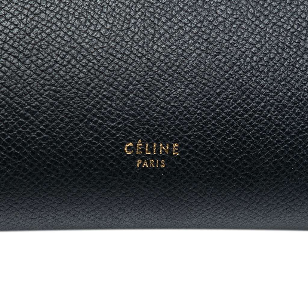 Celine Mini Grained Calfskin Belt Satchel Black Leather Very good condition - Box View