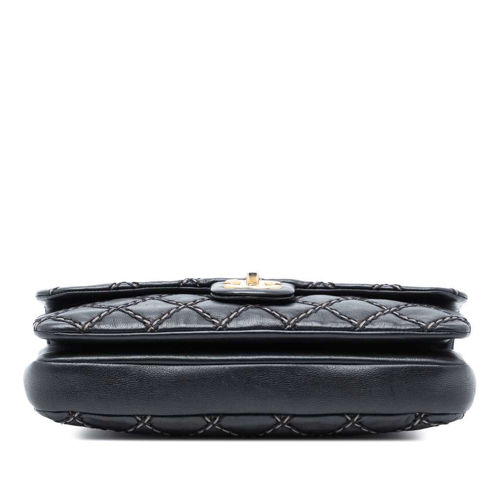 Chanel Paris Dallas Quilted Calfskin Chic Stitch Flap Black Leather Good - Inside View