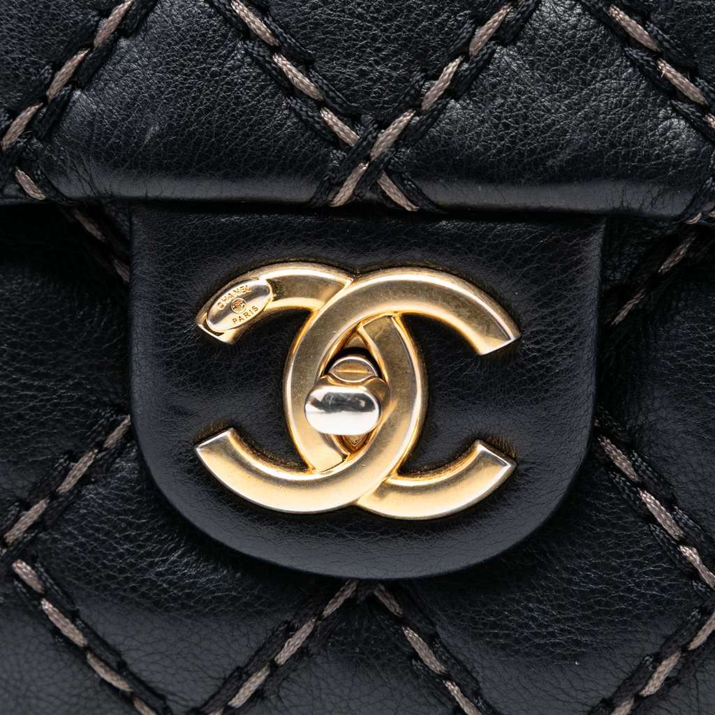 Chanel Paris Dallas Quilted Calfskin Chic Stitch Flap Black Leather Good - Box View
