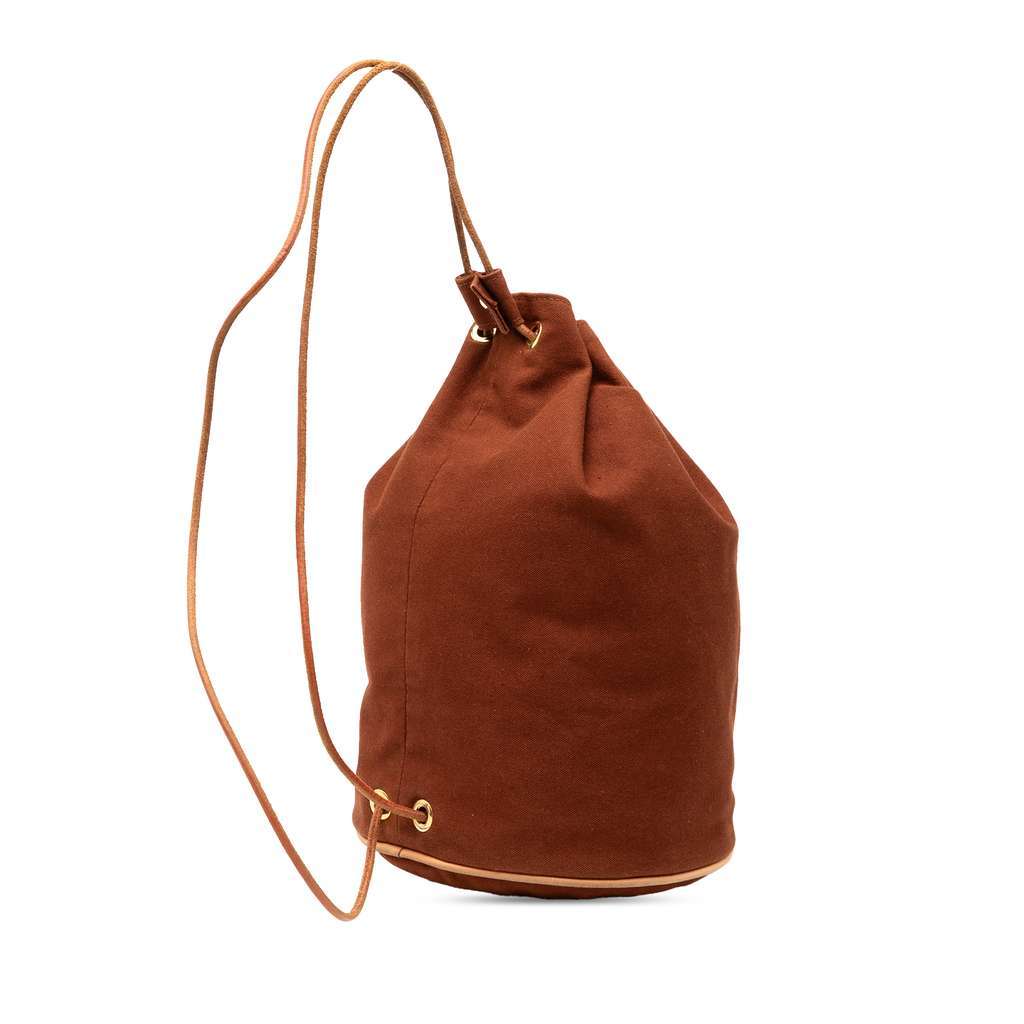 Hermès Toile Polochon Mimile Brown Canvas Good condition - Back View