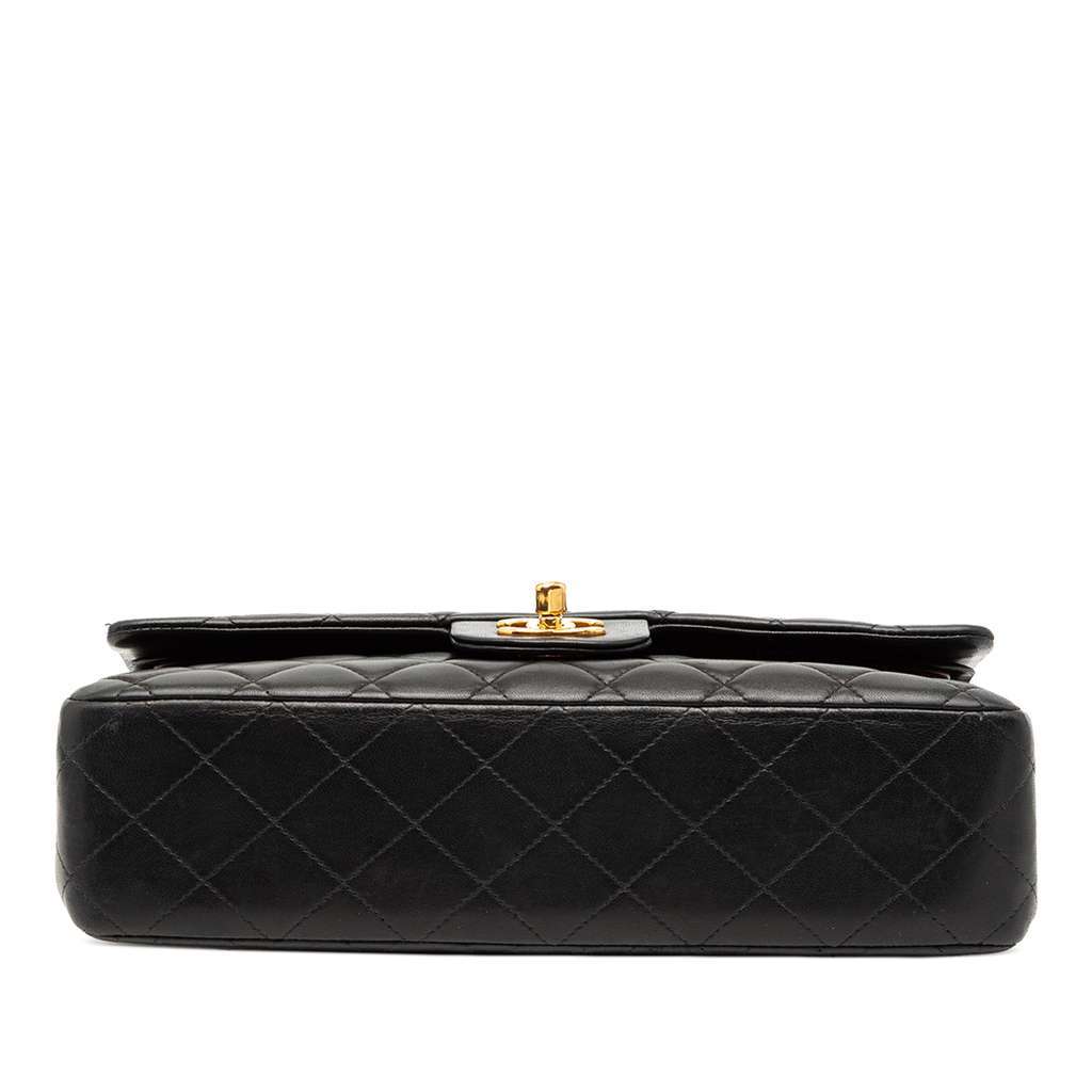 Chanel Medium Classic Lambskin Double Flap Black Leather Good condition - Inside View