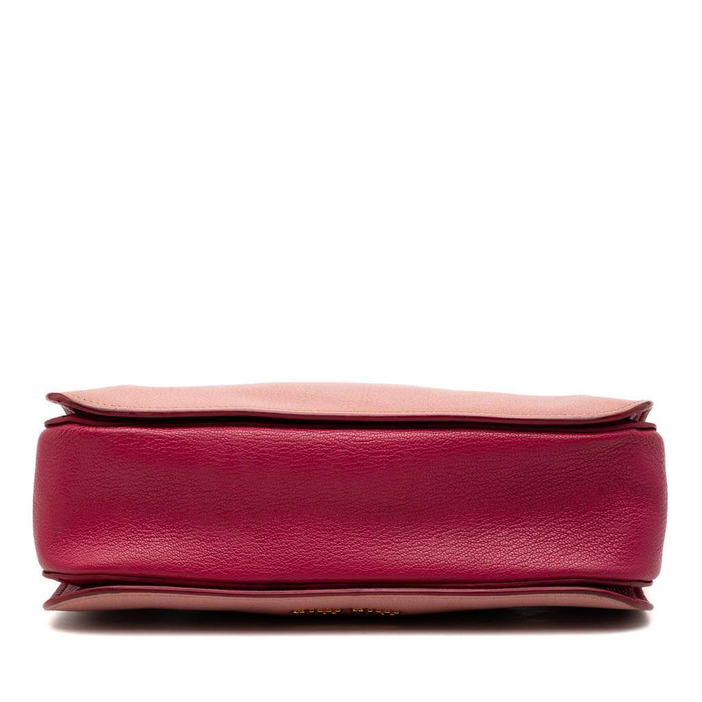 Miu Miu Bicolor Goatskin Madras Satchel Pink Leather Very good - Inside View