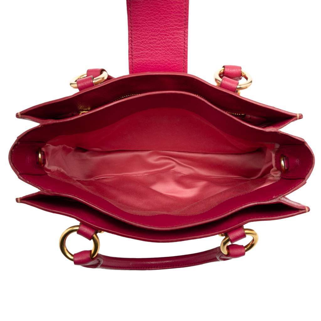Miu Miu Bicolor Goatskin Madras Satchel Pink Leather Very good - Model View