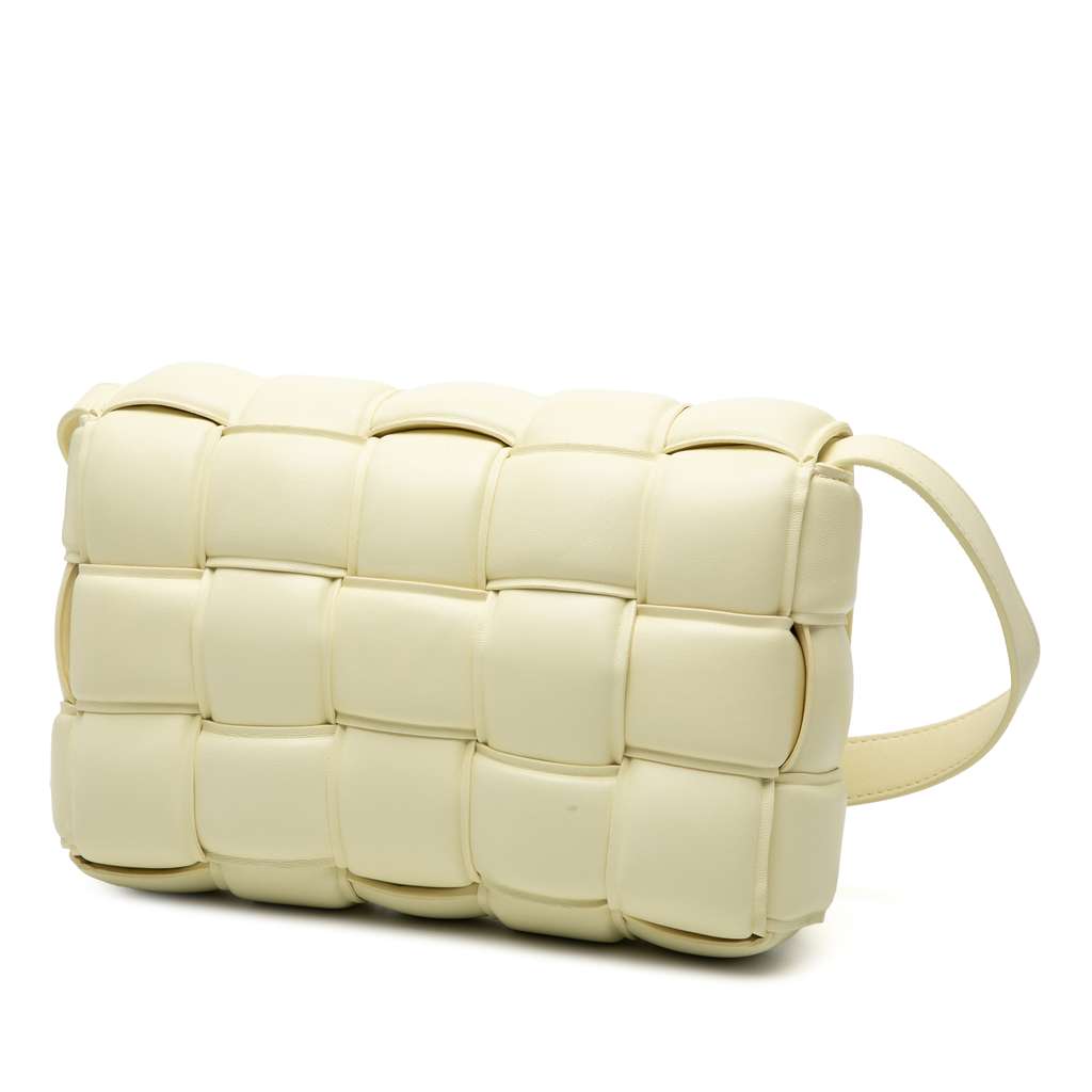 Bottega Veneta Nappa Intrecciato Padded Cassette Crossbody Yellow Leather Very good - Back View