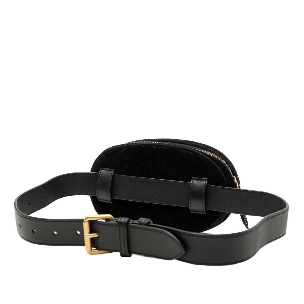 Gucci GG Marmont Matelasse Velvet Belt Bag Black Velvet Very good - Back View