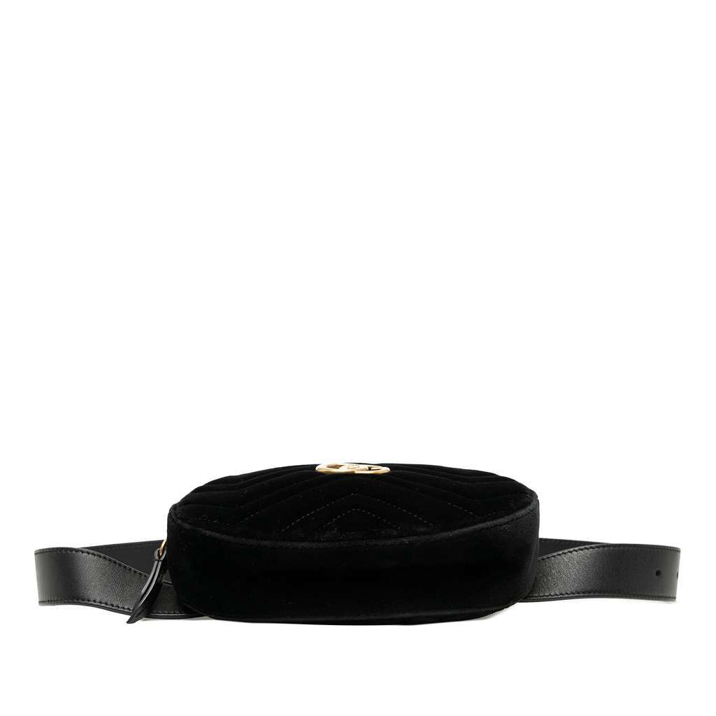 Gucci GG Marmont Matelasse Velvet Belt Bag Black Velvet Very good - Inside View