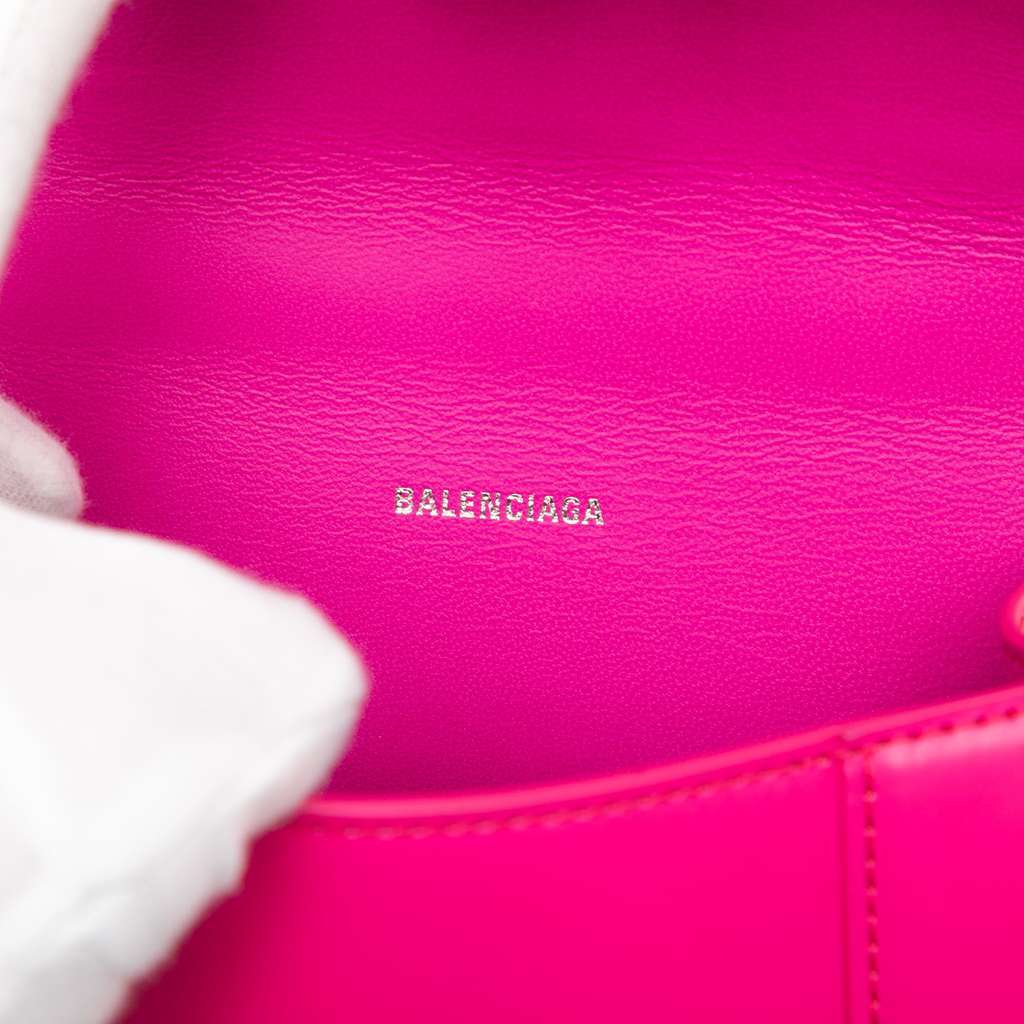 Balenciaga XS Calfskin Hourglass Top Handle Bag Pink Leather Very good condition - Box View