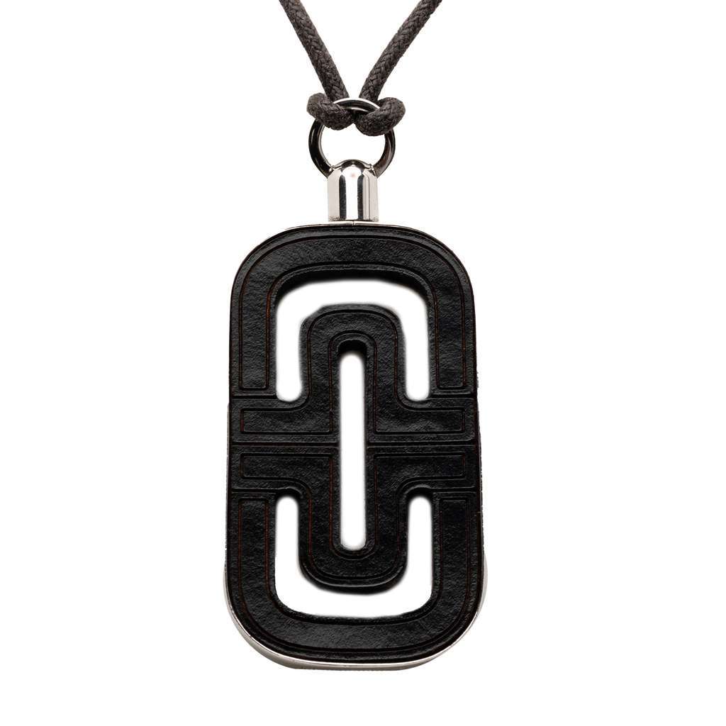 Bvlgari Sterling Silver and Leather Parentesi Pendant Necklace Silver Silver Very good condition - Back View
