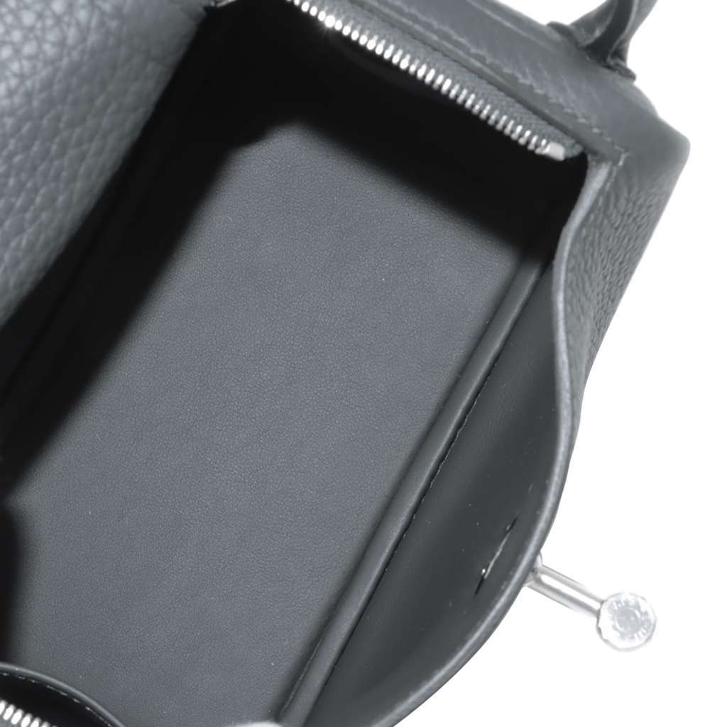 Hermès Mini Clemence Lindy 20 Green Leather Good condition - Inside View