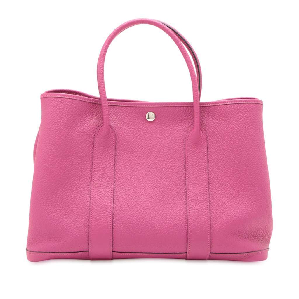 Hermès Country Garden Party 36 Pink Leather Good condition - Back View
