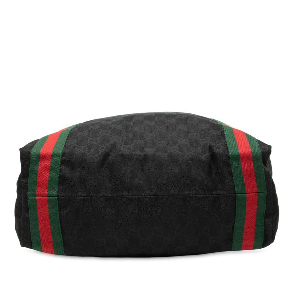 Gucci GG Canvas Web Tote Black Canvas Very good - Inside View