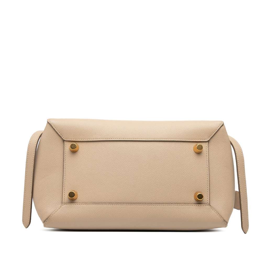 Celine Mini Grained Calfskin Belt Satchel Brown Leather Very good condition - Inside View