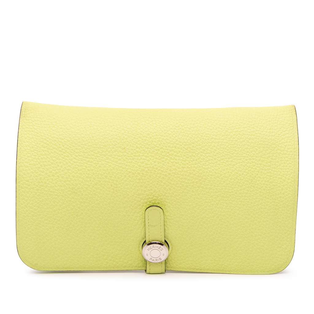 Hermès Togo Dogon Duo Wallet GM Yellow Leather Very good condition - Front View