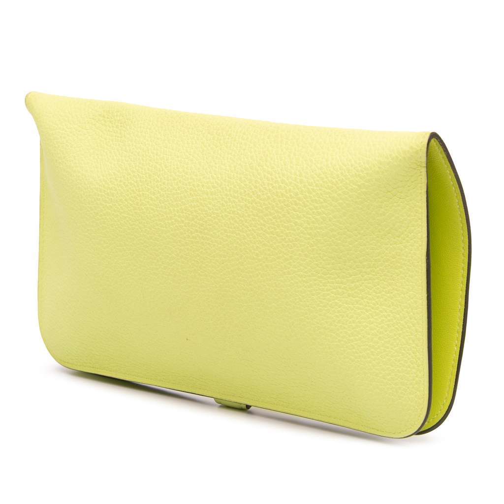 Hermès Togo Dogon Duo Wallet GM Yellow Leather Very good condition - Back View