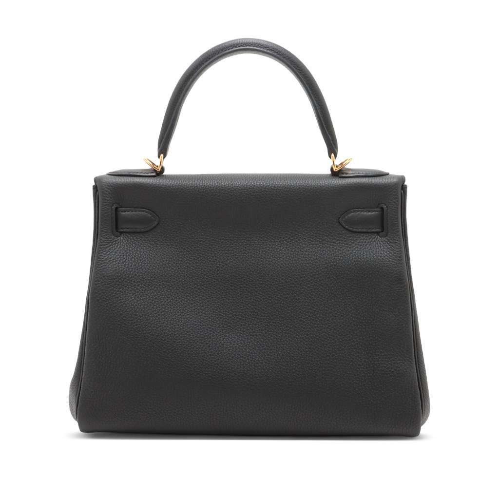 Hermès Togo Kelly II Retourne 28 Black Leather Good condition - Back View