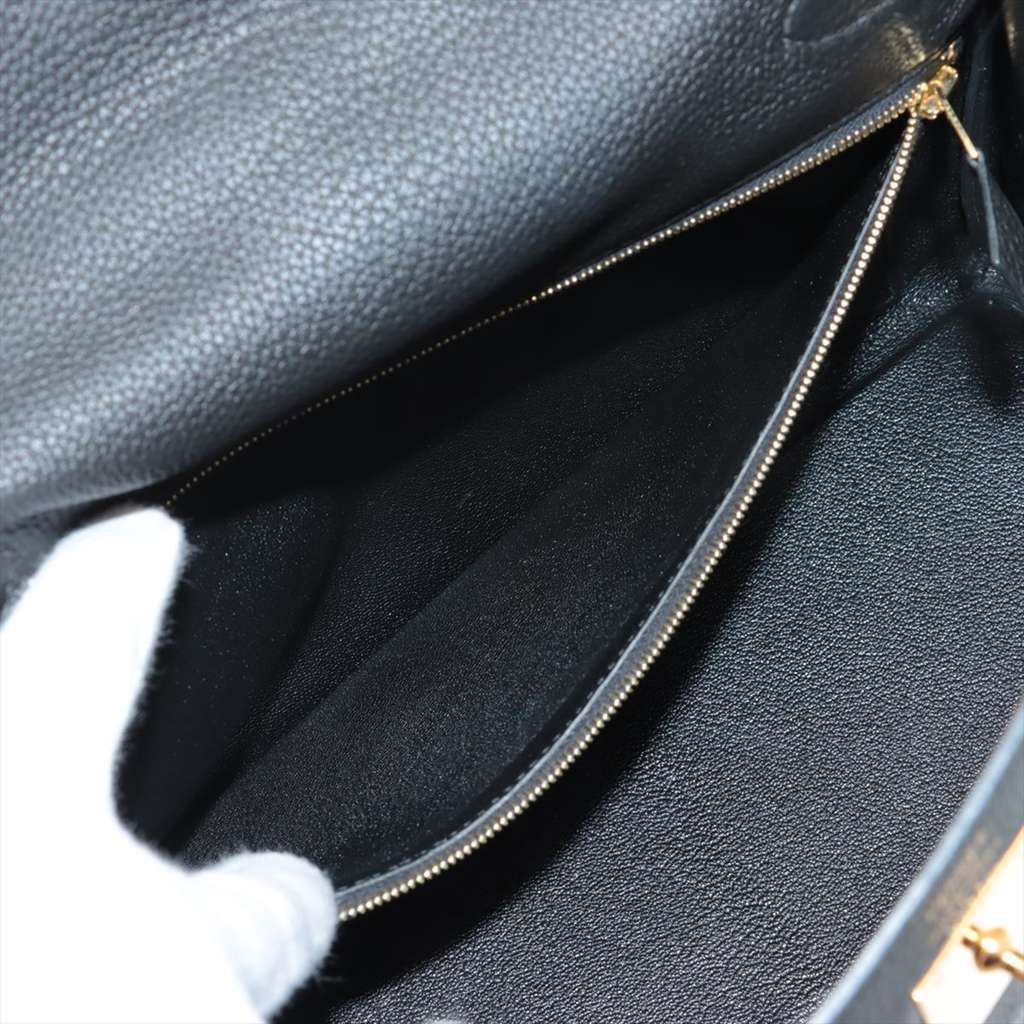 Hermès Togo Kelly II Retourne 28 Black Leather Good condition - Model View